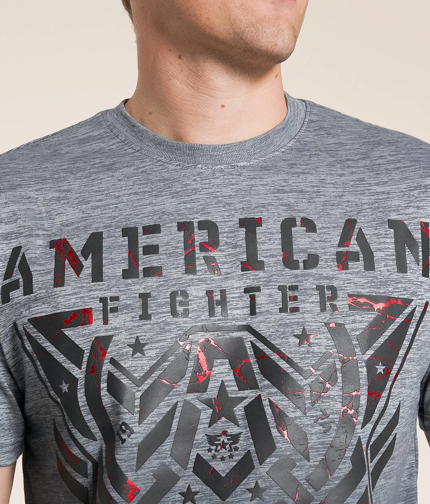 Tops|Graphic T-Shirts | American Fighter Aredale T-Shirt Heather Grey Tetris