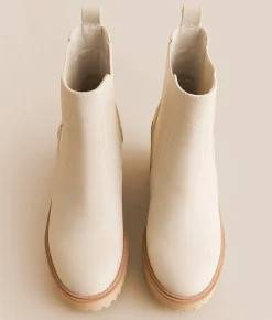 Mia Arelis Wedge Ankle Boot Ecru Clearance
