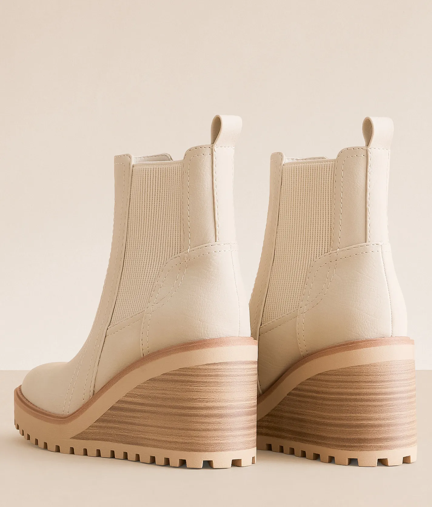 Mia Arelis Wedge Ankle Boot Ecru Clearance