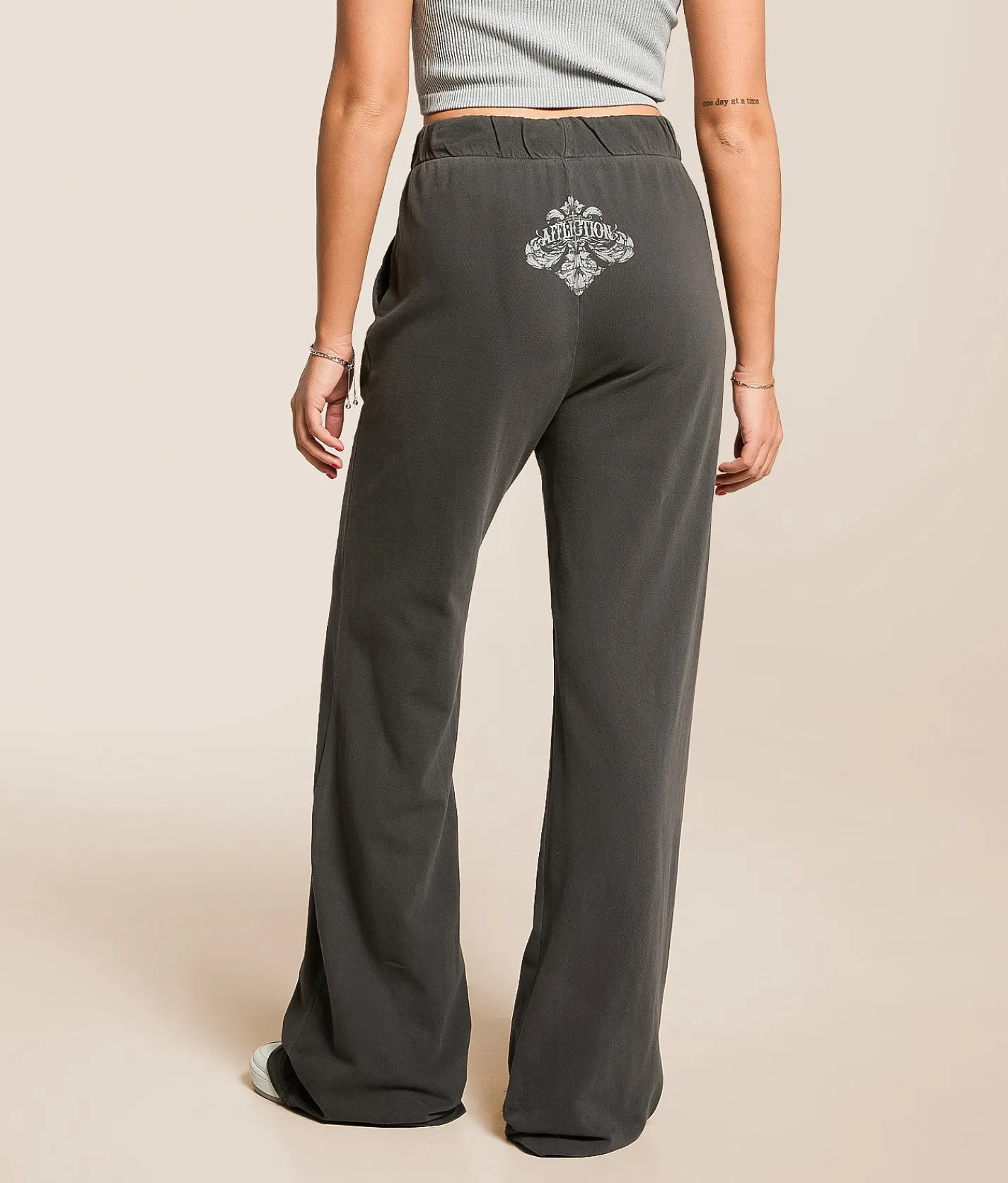 Bottoms | Affliction Aristocrat Wide Leg Pant Volcanic Ash Pigment Dye