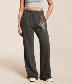 Bottoms | Affliction Aristocrat Wide Leg Pant Volcanic Ash Pigment Dye