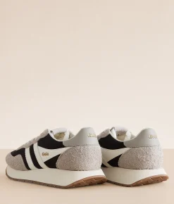 Gola® Arizona Leather Sneaker Black Feather Grey White Hot
