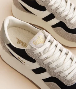 Gola® Arizona Leather Sneaker Black Feather Grey White Hot