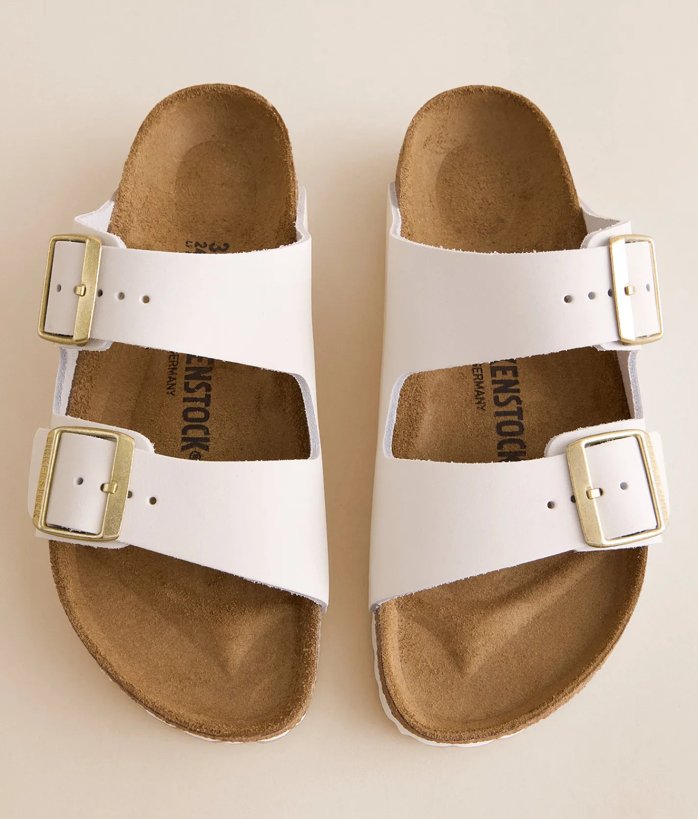 Birkenstock® Arizona Nubuck Leather Sandal Antique White New