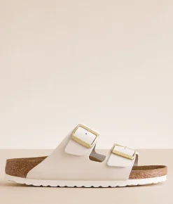 Birkenstock® Arizona Nubuck Leather Sandal Antique White New