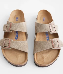Birkenstock® Arizona Soft Leather Sandal Taupe Online