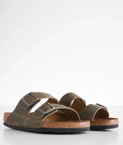 Birkenstock® Arizona Soft Oiled Leather Sandal Oiled Leather Faded Khaki Sale