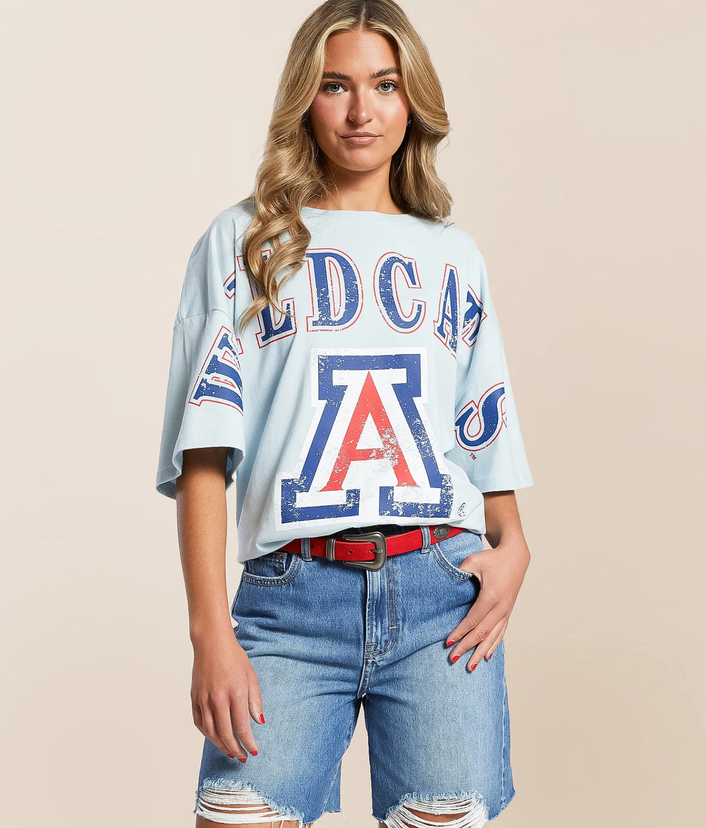 Tops | Gameday SOCIAL® Arizona Wildcats T-Shirt Pale Blue