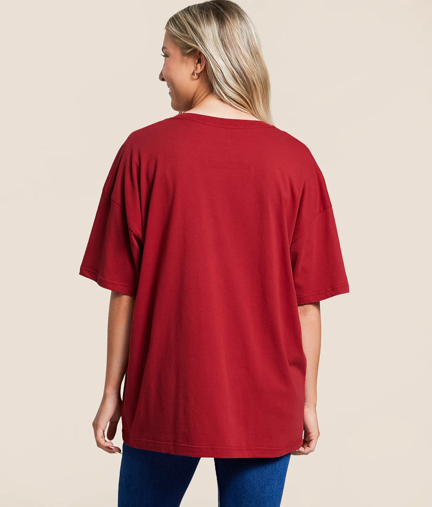 Tops | Gameday SOCIAL® Arkansas Hogs Oversized T-Shirt Crimson