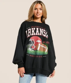 Gameday SOCIAL® Arkansas Oversized Pullover Black Online