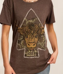 Ariat Arrowhead Cow T-Shirt Chocolate Discount