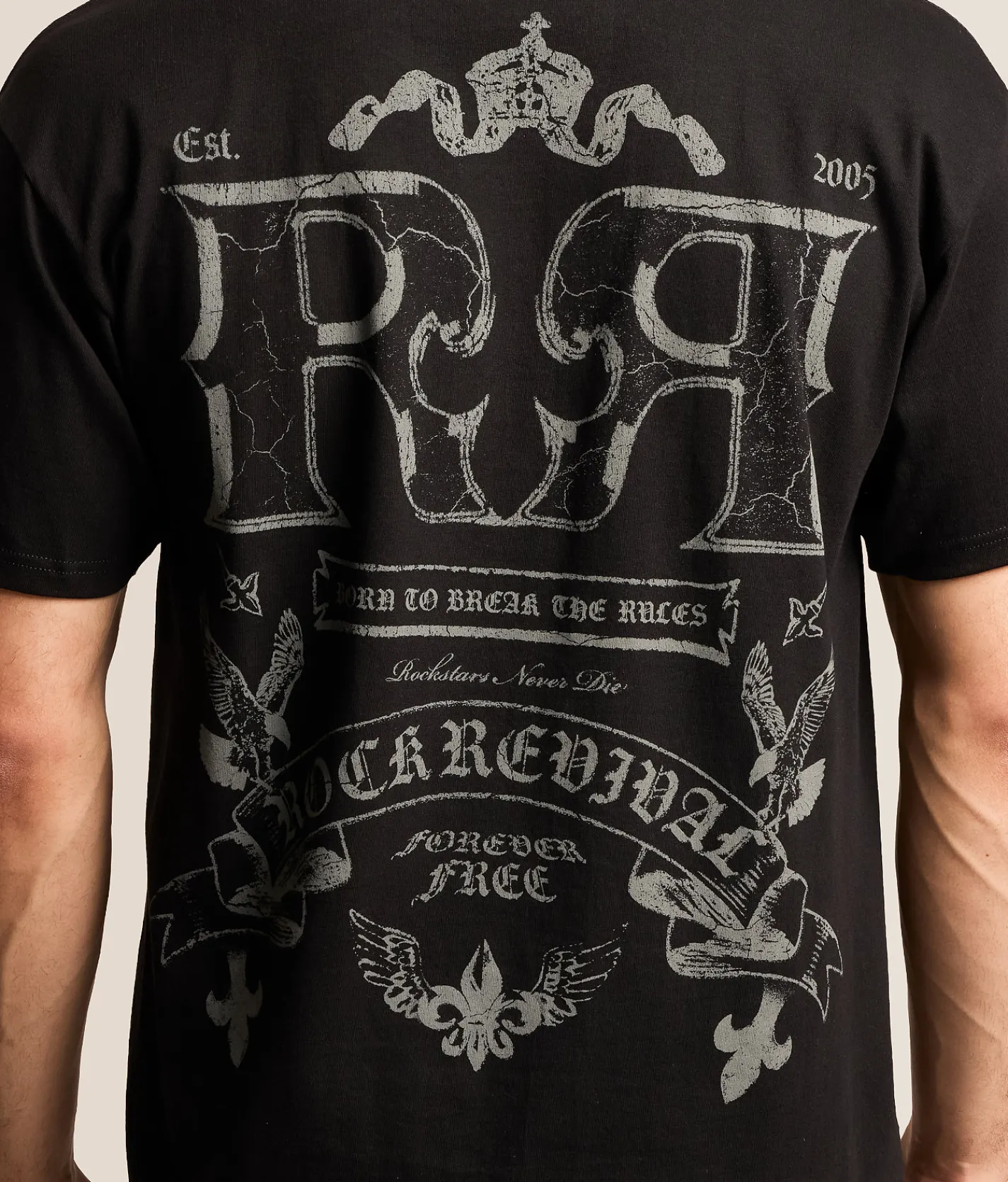 Rock Revival Arther T-Shirt Black New