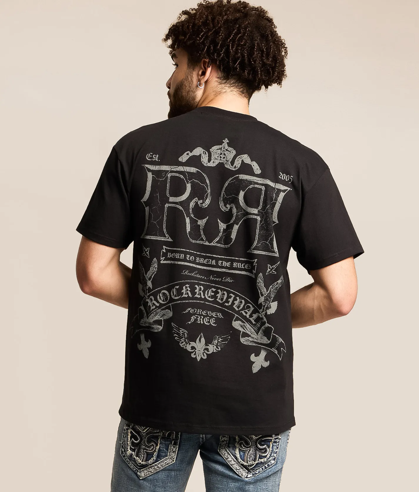 Rock Revival Arther T-Shirt Black New
