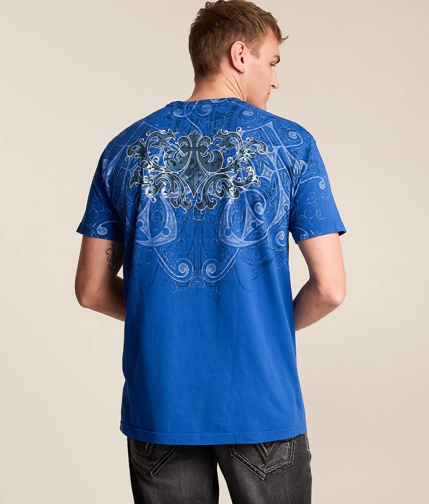 Affliction Artifact T-Shirt Dark Blue Reactive Best
