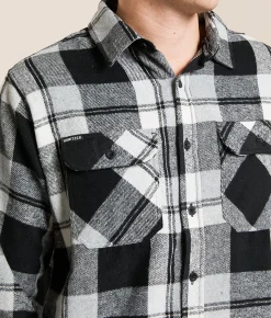 Howitzer Ashes Hooded Flannel Shirt Black Grey White New