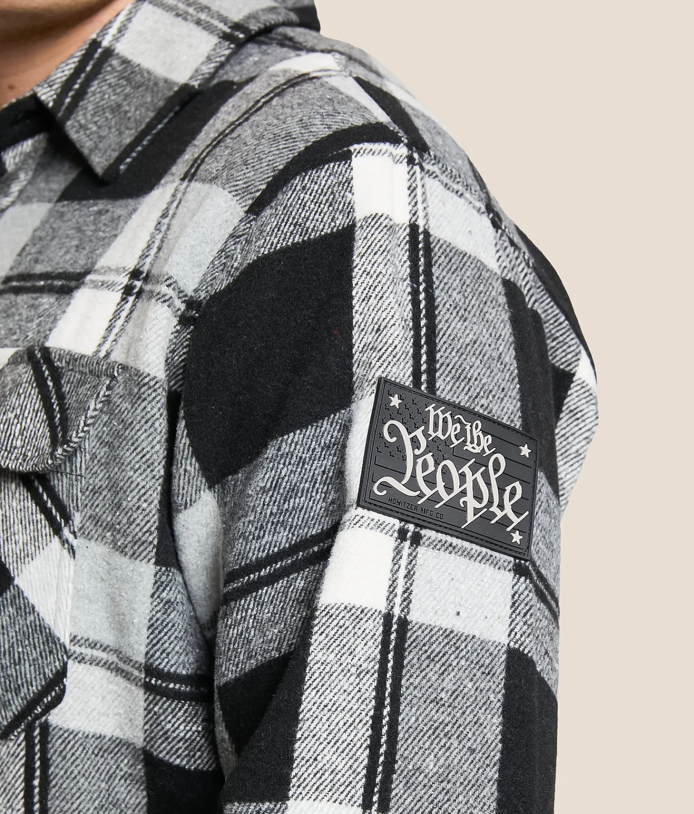 Howitzer Ashes Hooded Flannel Shirt Black Grey White New