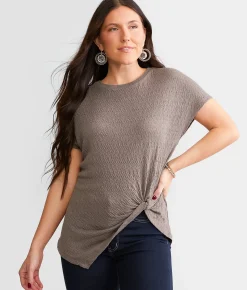 Tops | White Crow Ashley Front Knit Top Withered Rose