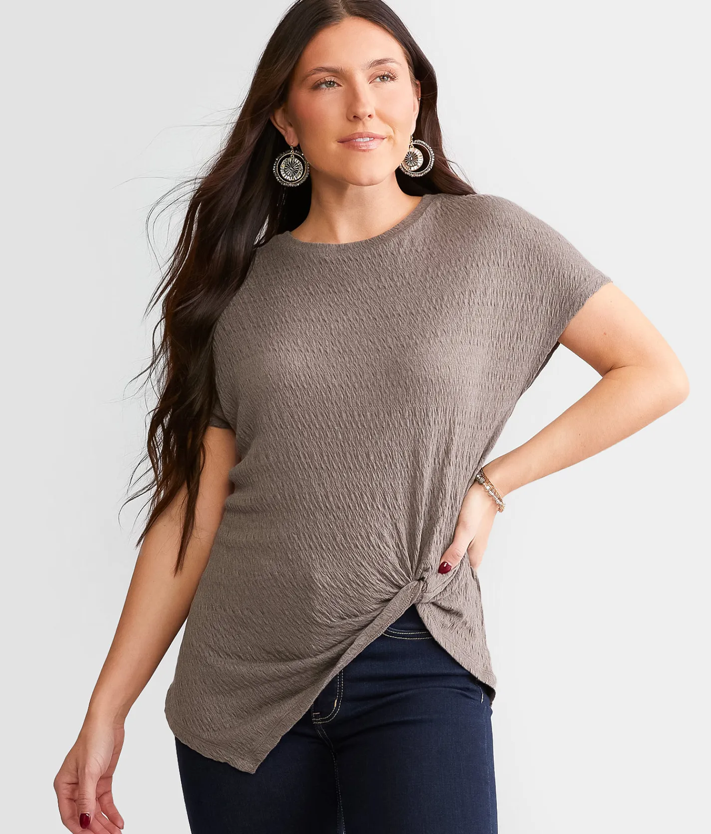 Tops | White Crow Ashley Front Knit Top Withered Rose