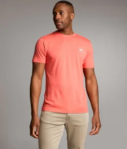 Maven Co-op Askewed Performance T-Shirt Bright Coral Hot