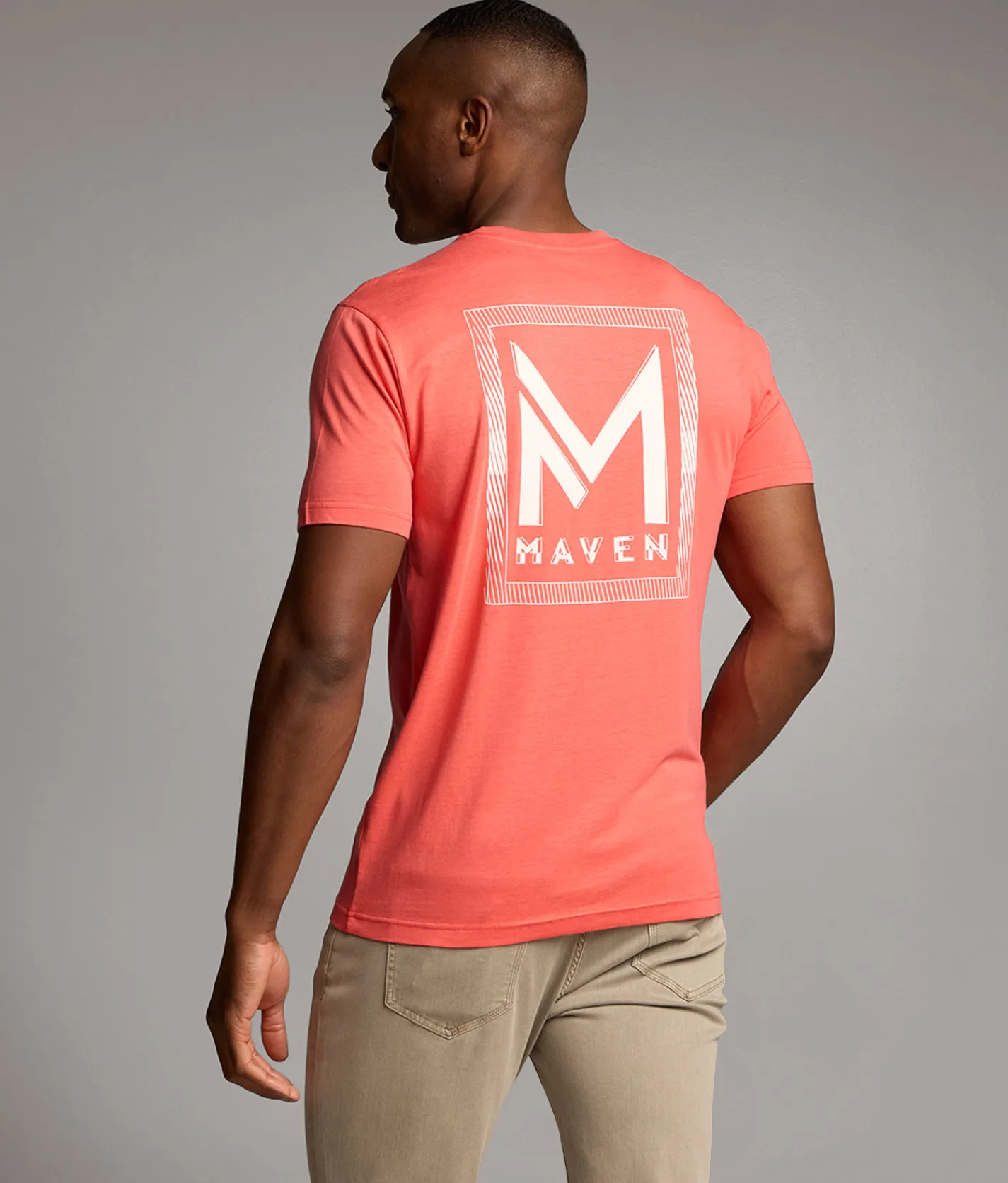 Maven Co-op Askewed Performance T-Shirt Bright Coral Hot