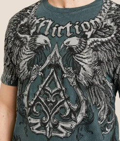 Affliction Astral Force T-Shirt Gunmetal Lava Wash Outlet