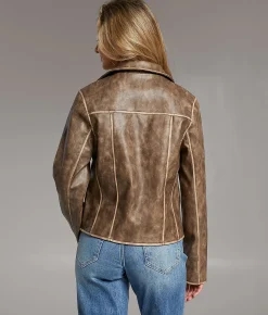 Coats & Jackets | BKE Asymmetrical Faux Leather Moto Jacket Brown