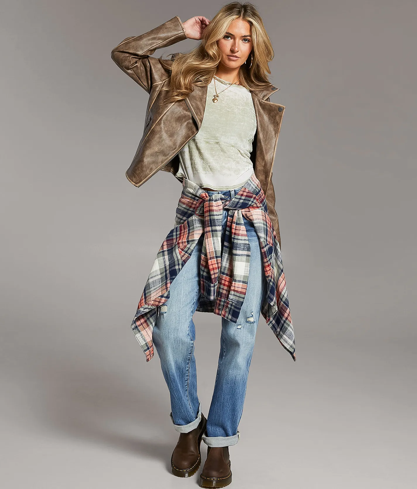 Coats & Jackets | BKE Asymmetrical Faux Leather Moto Jacket Brown