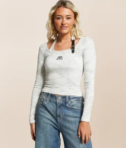 Tops | Miss Me Asymmetrical Halter Cropped Top White