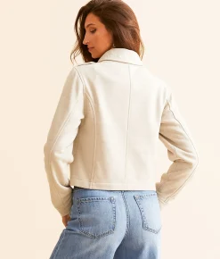 Open SZN Asymmetrical Jacket Natural New