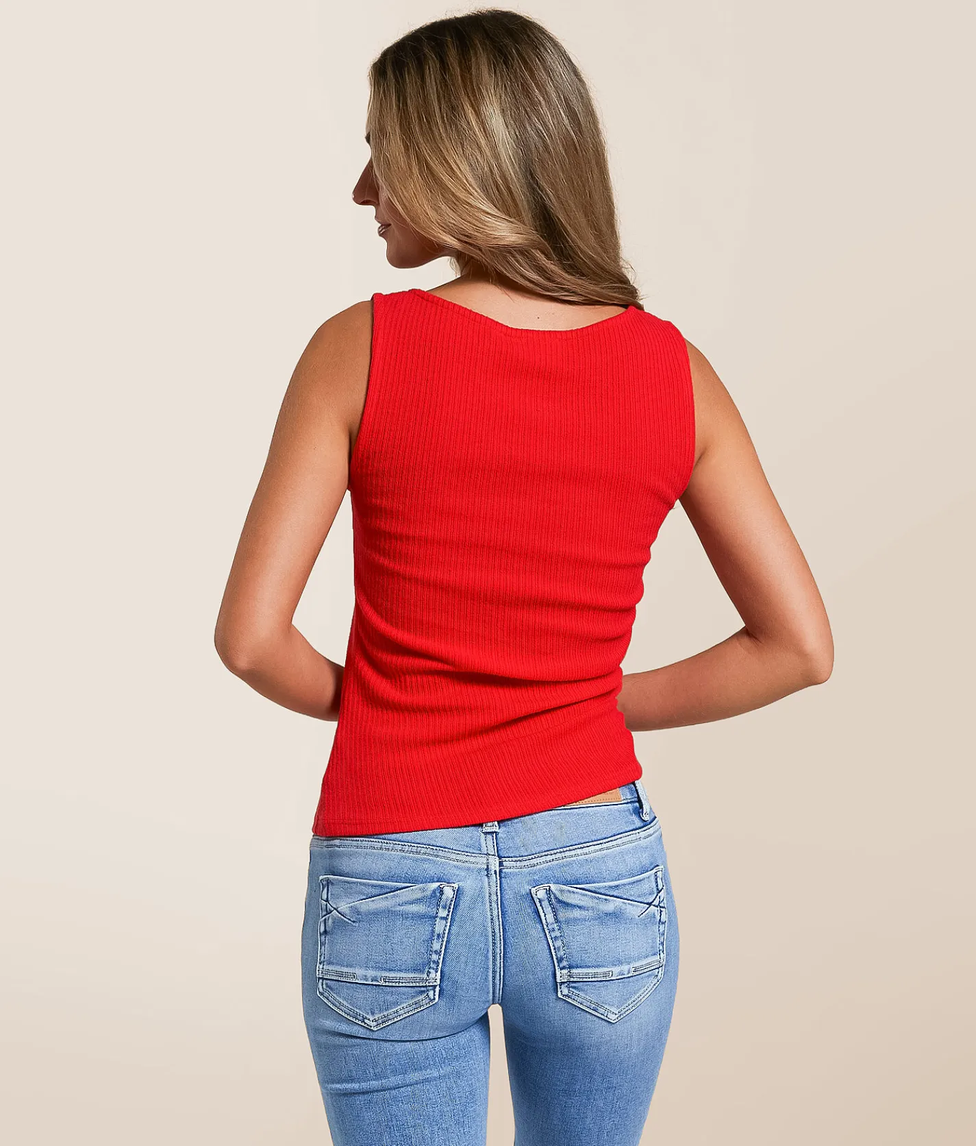 Tops | Willow & Root Asymmetrical Ribbed Tank Top Red