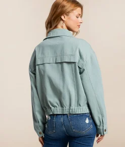 Tops|Coats & Jackets | Stoosh Asymmetrical Zip Jacket Chinois Green