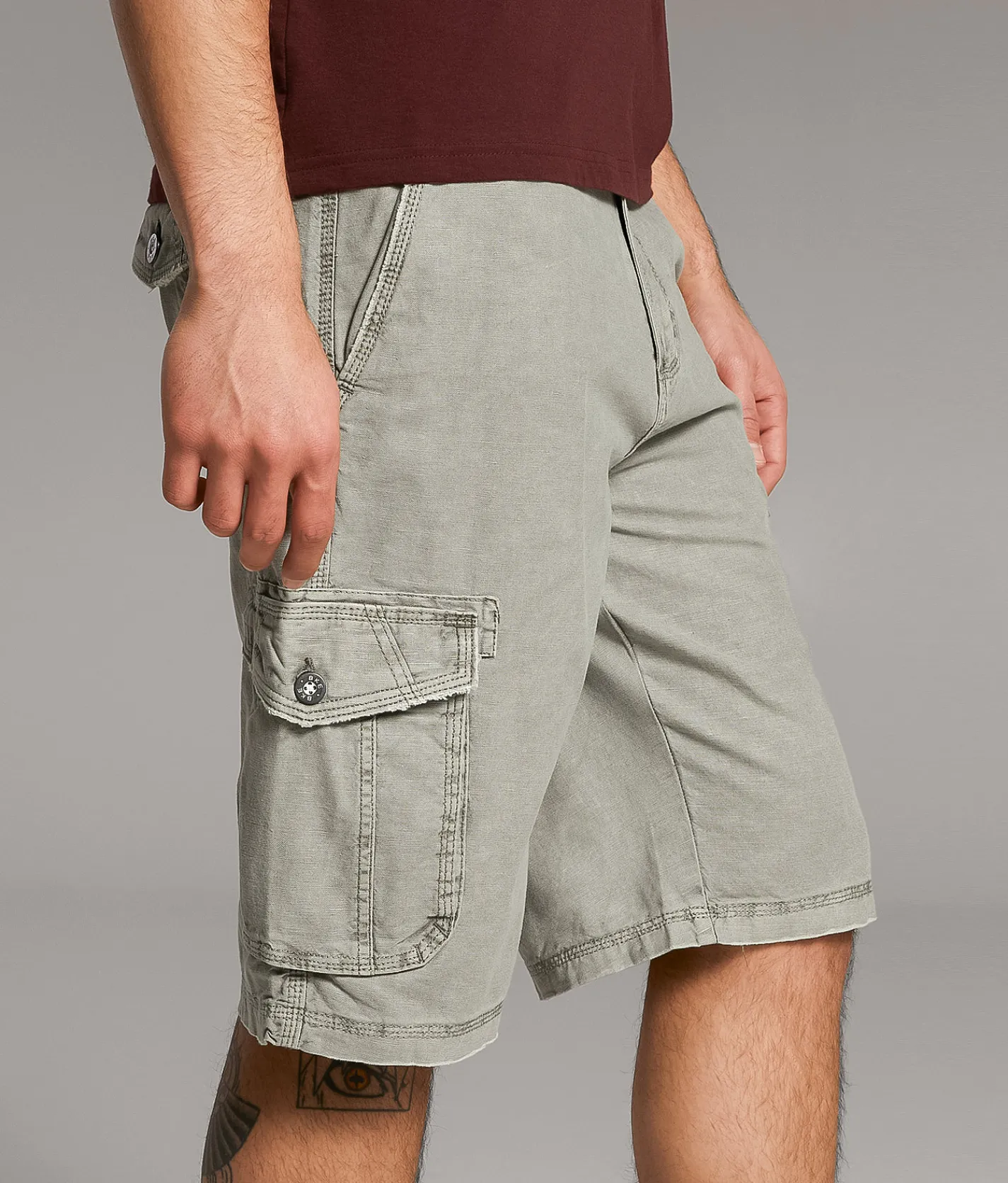 BKE Athletic Cargo Short Light Grey Best