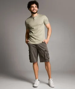 BKE Athletic Cargo Stretch Short Morally Grey Clearance