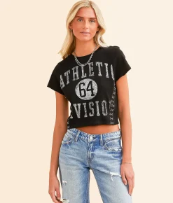 Tops | Modish Rebel Athletic Division Cropped T-Shirt Black