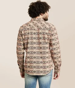 Tops | Gentry County Athletic Flannel Shirt Tan Red