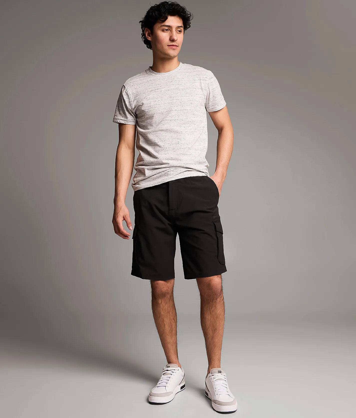 BKE Athletic Hybrid Cargo Stretch Short Black