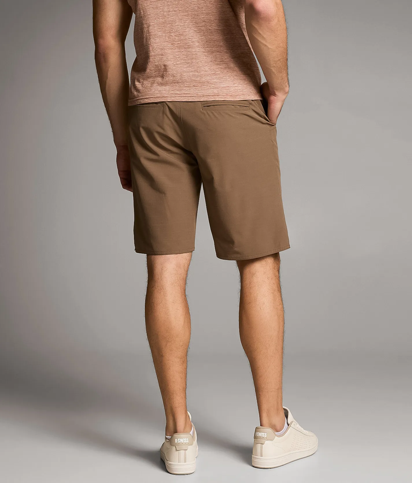 BKE Athletic Hybrid Stretch Short Walnut Sale