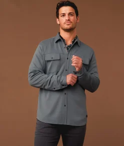 Tops | Outpost Makers Athletic Knit Shirt Slate Blue