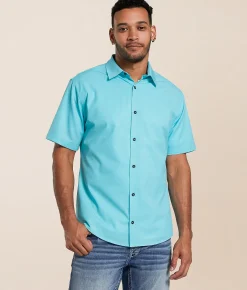 Departwest Athletic Performance Stretch Shirt Teal New