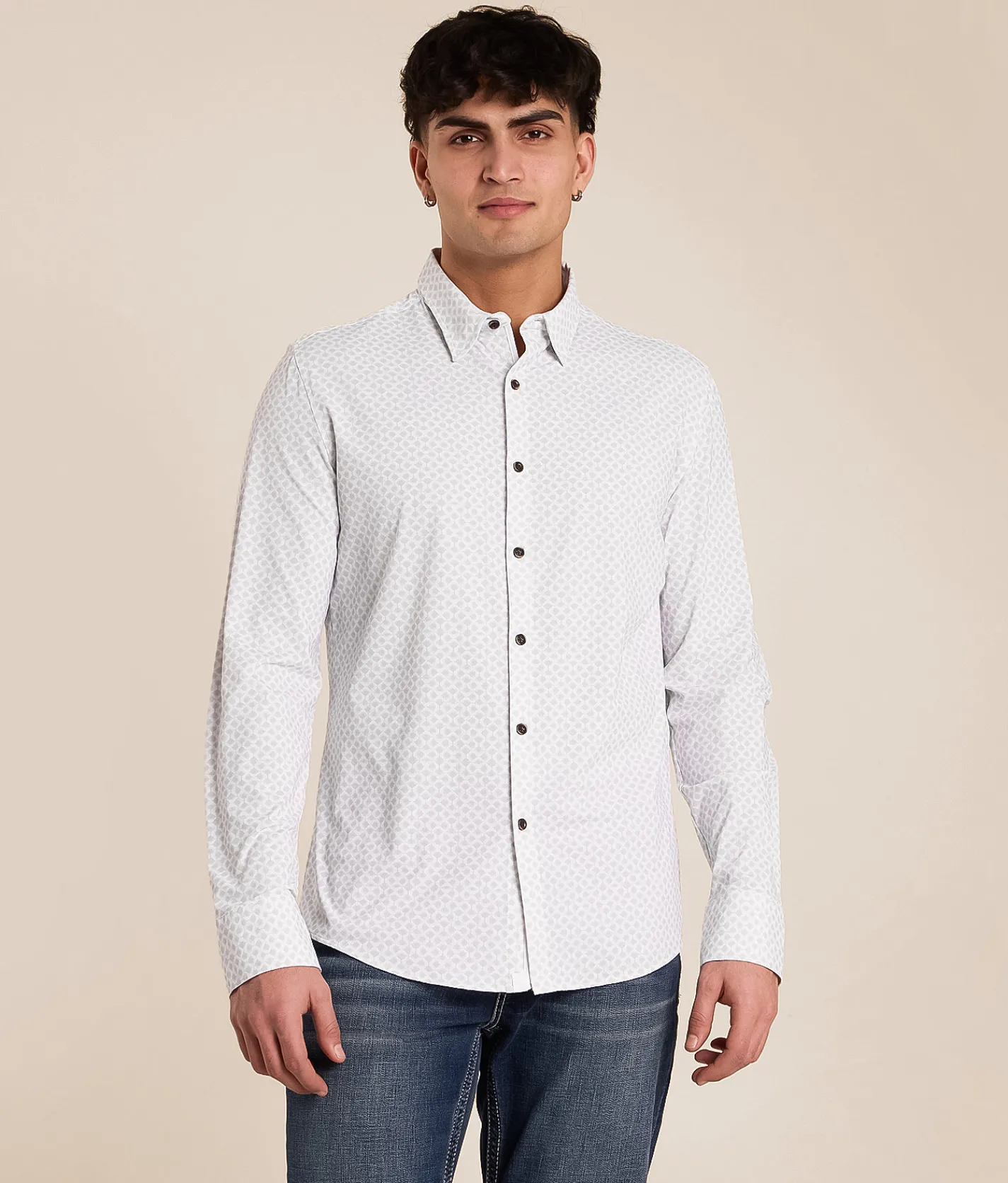 Tops | J.B. Holt Athletic Performance Stretch Shirt White Grey