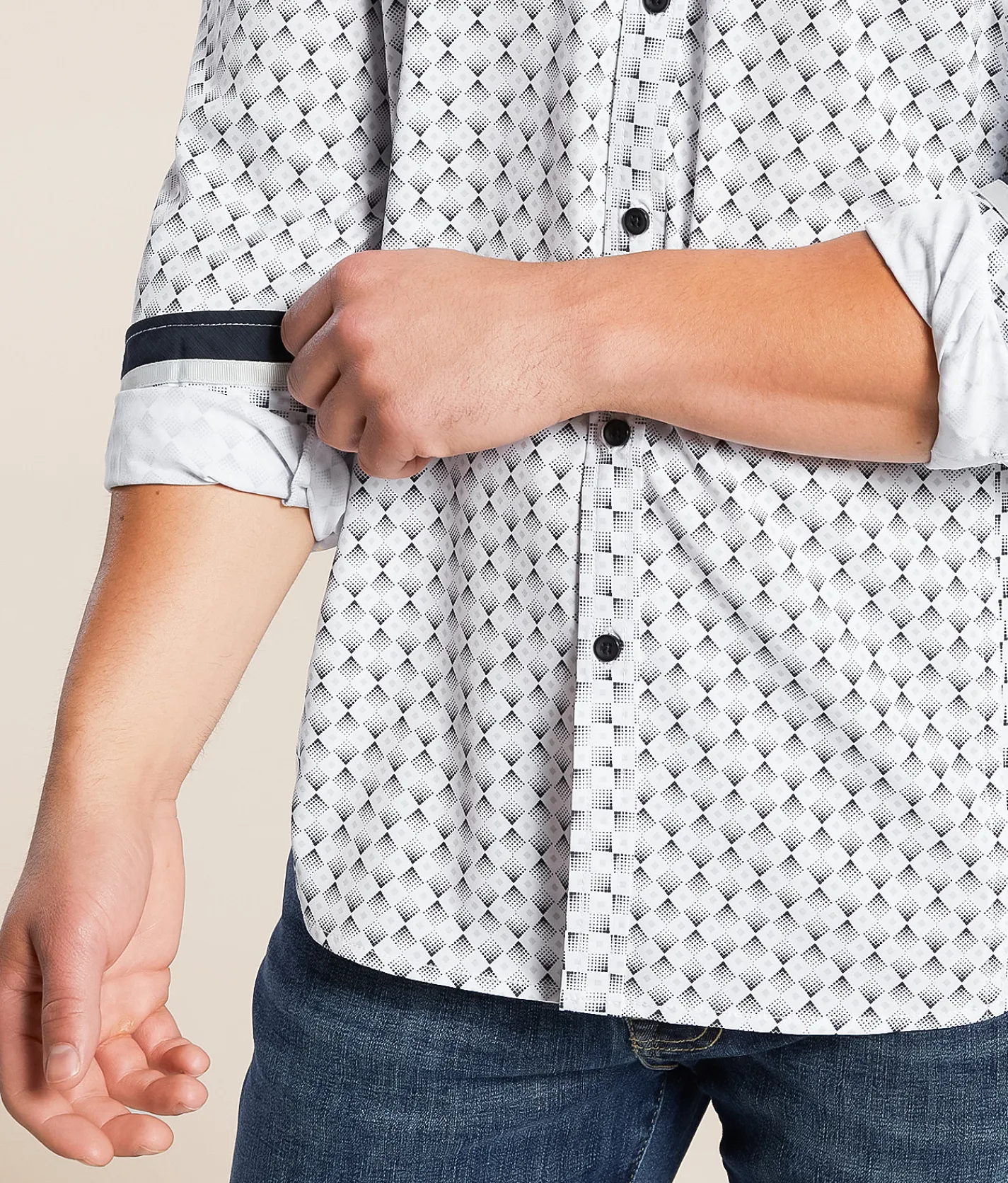 Tops | J.B. Holt Athletic Performance Stretch Shirt White Black