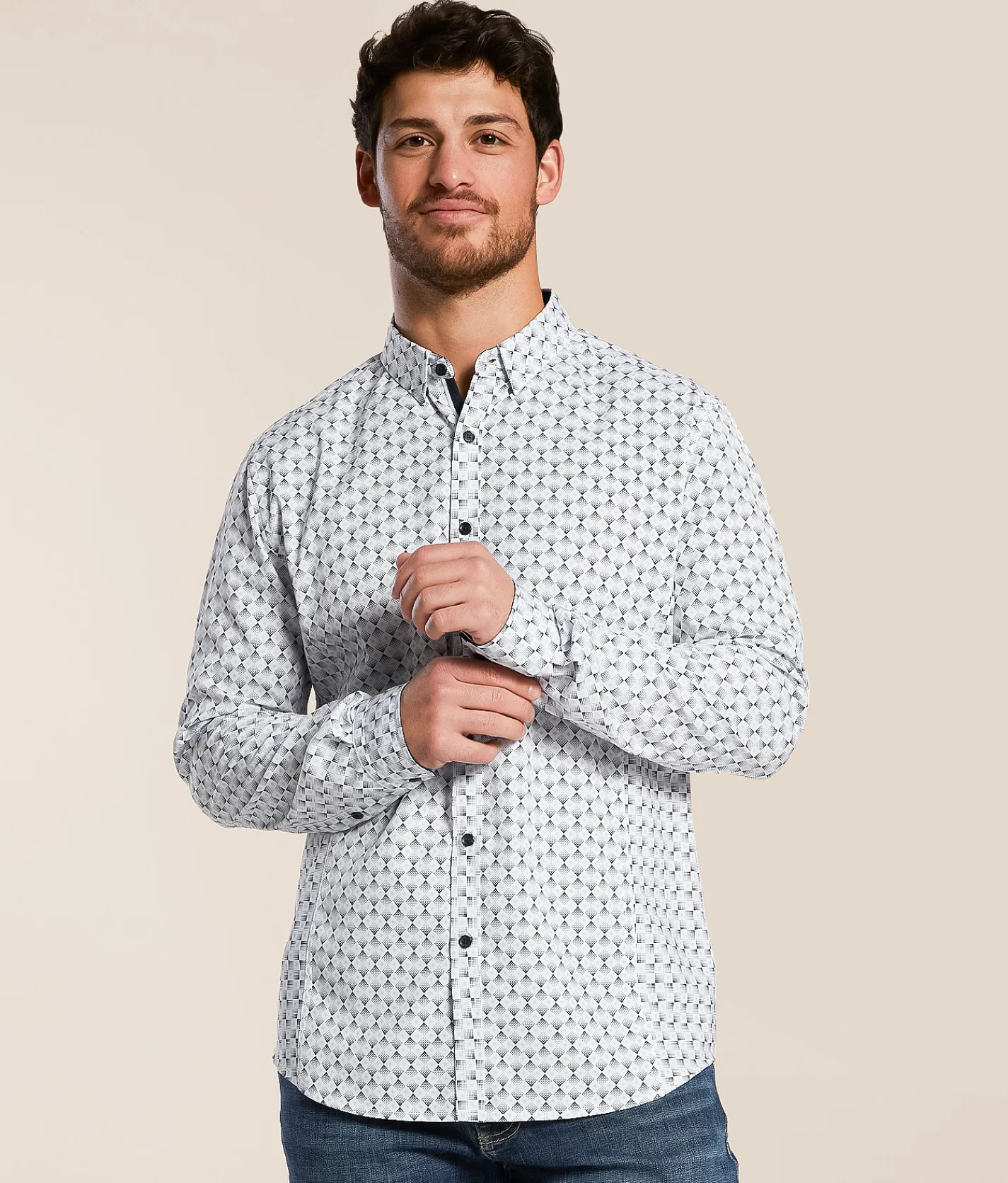 Tops | J.B. Holt Athletic Performance Stretch Shirt White Black