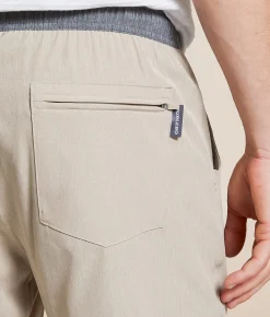 Bottoms|Activewear | BURLEBO Athletic Performance Stretch Short Khaki