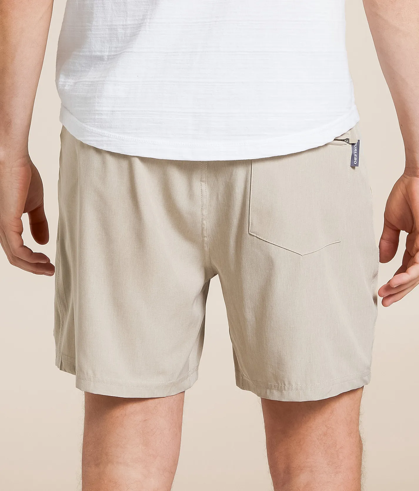 Bottoms|Activewear | BURLEBO Athletic Performance Stretch Short Khaki