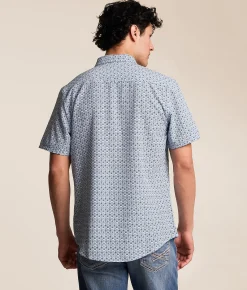 Tops | J.B. Holt Athletic Performance Stretch Shirt White Blue