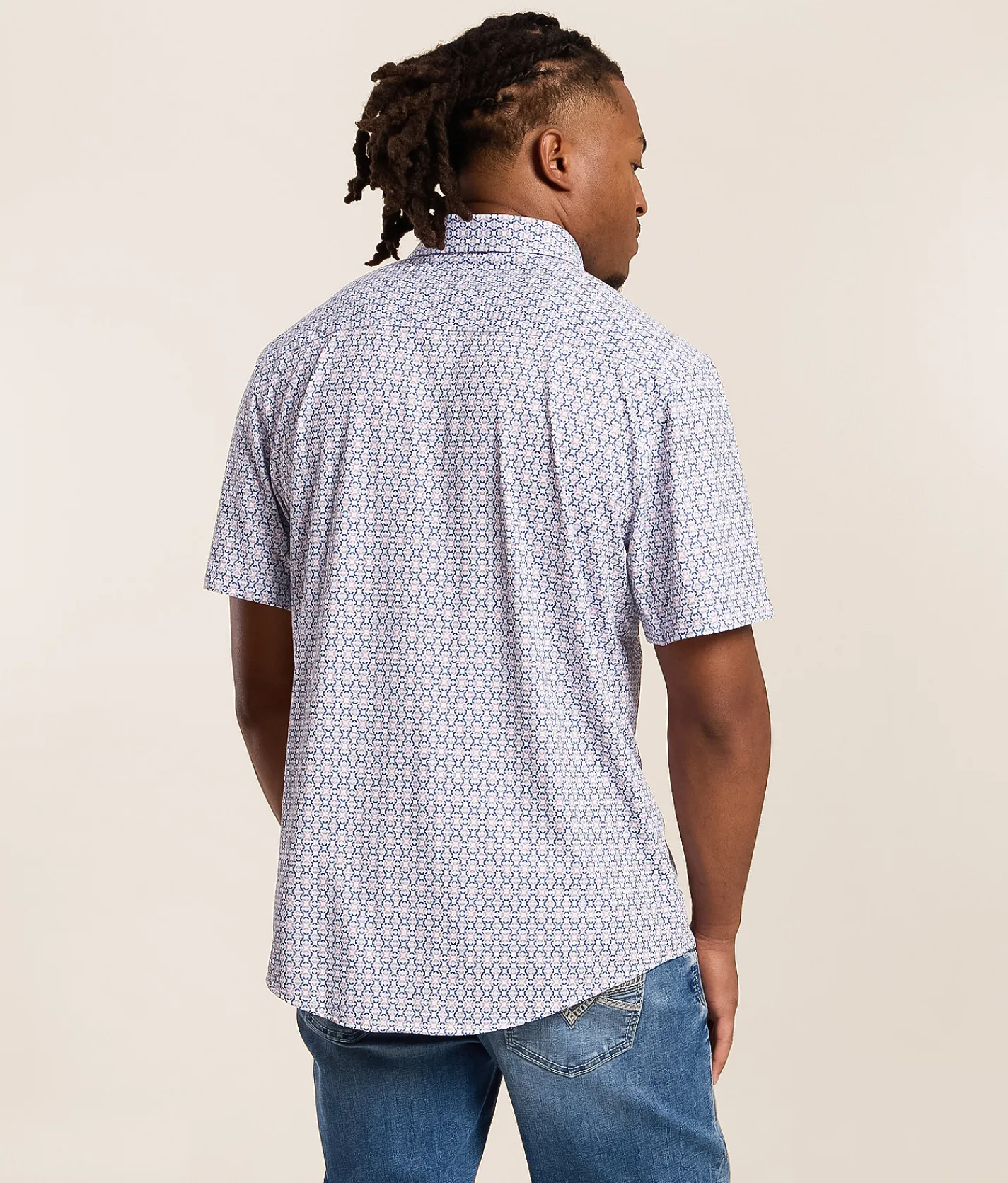 Tops | J.B. Holt Athletic Performance Stretch Shirt White Blue
