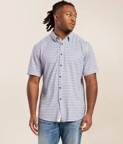 Tops | J.B. Holt Athletic Performance Stretch Shirt White Blue