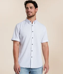J.B. Holt Athletic Performance Stretch Shirt White Grey New