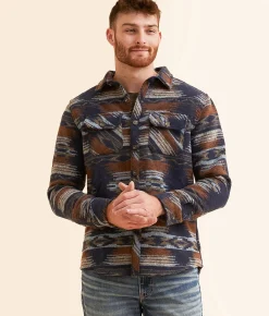Departwest Athletic Southwestern Shacket Black New