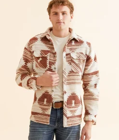 Coats & Jackets | Departwest Athletic Southwestern Shacket Mauve Cream